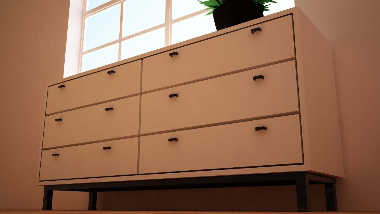 Dresser from bedroom Free low-poly 3D model_4