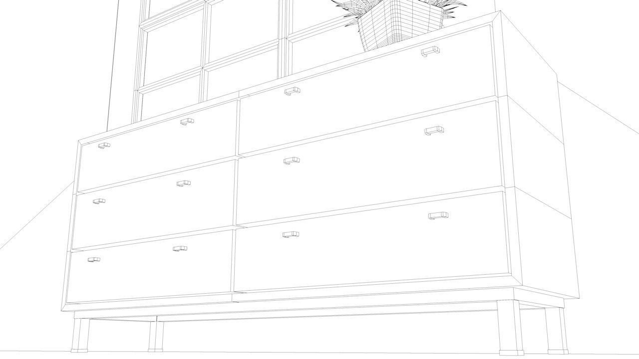 Dresser from bedroom Free low-poly 3D model_5