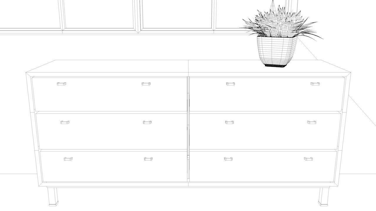 Dresser from bedroom Free low-poly 3D model_1