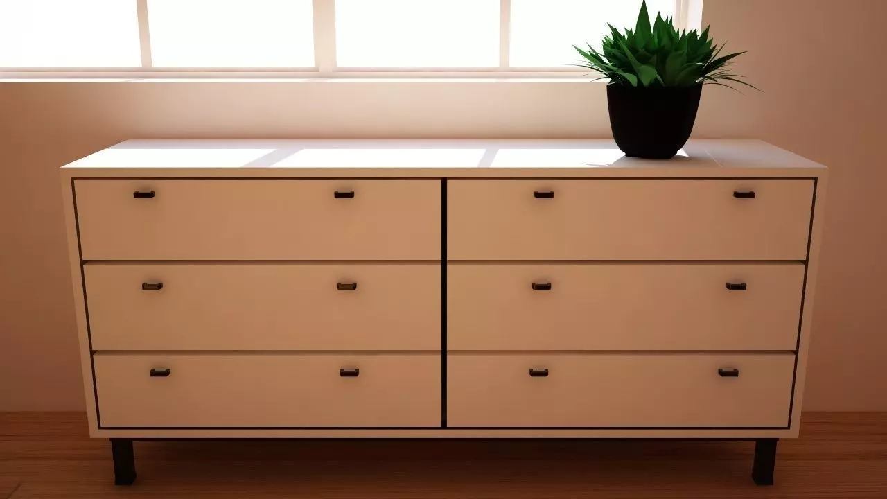 Dresser from bedroom Free low-poly 3D model_0