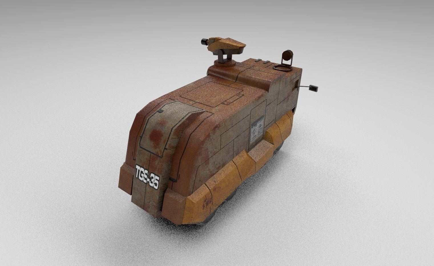 Armoured Truck Low-poly 3D model_8