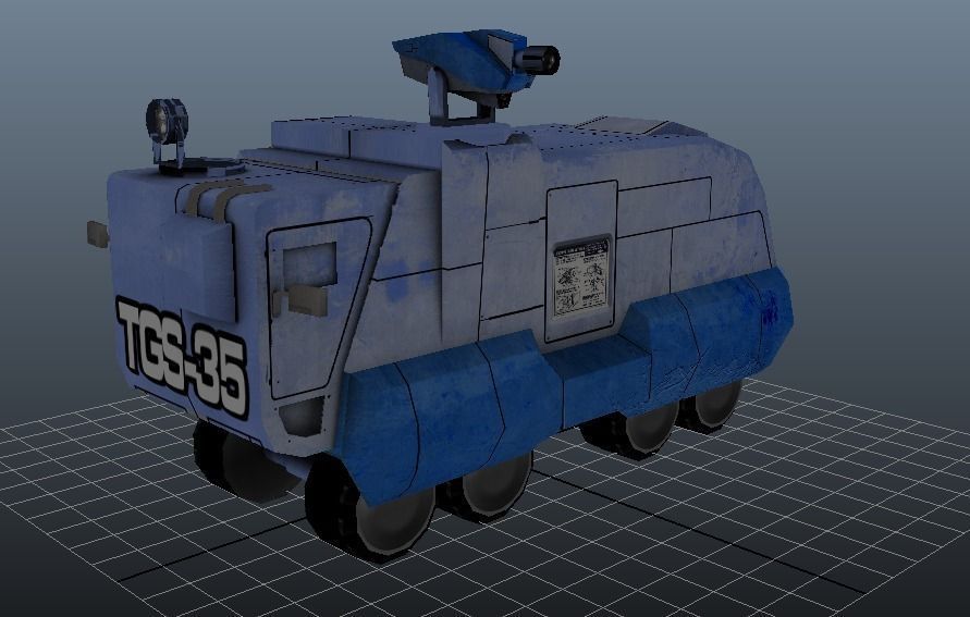 Armoured Truck Low-poly 3D model_5