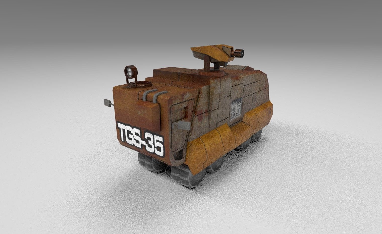 Armoured Truck Low-poly 3D model_6