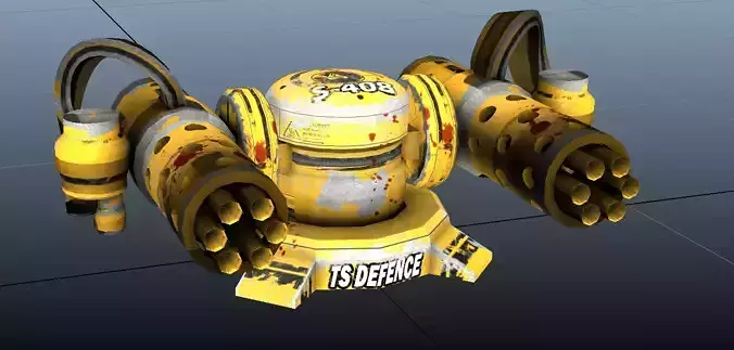 Rocket Turrets Low-poly 3D model