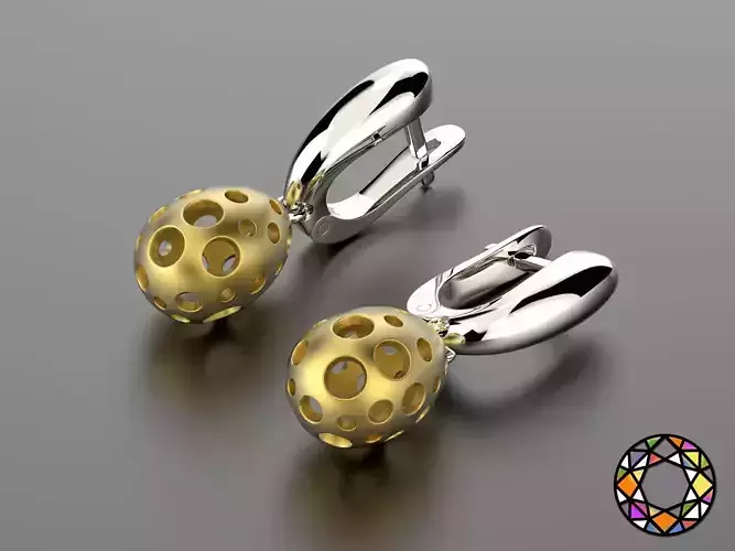 Easter eggs collection earrings set 2 hollow 0140 3D print model