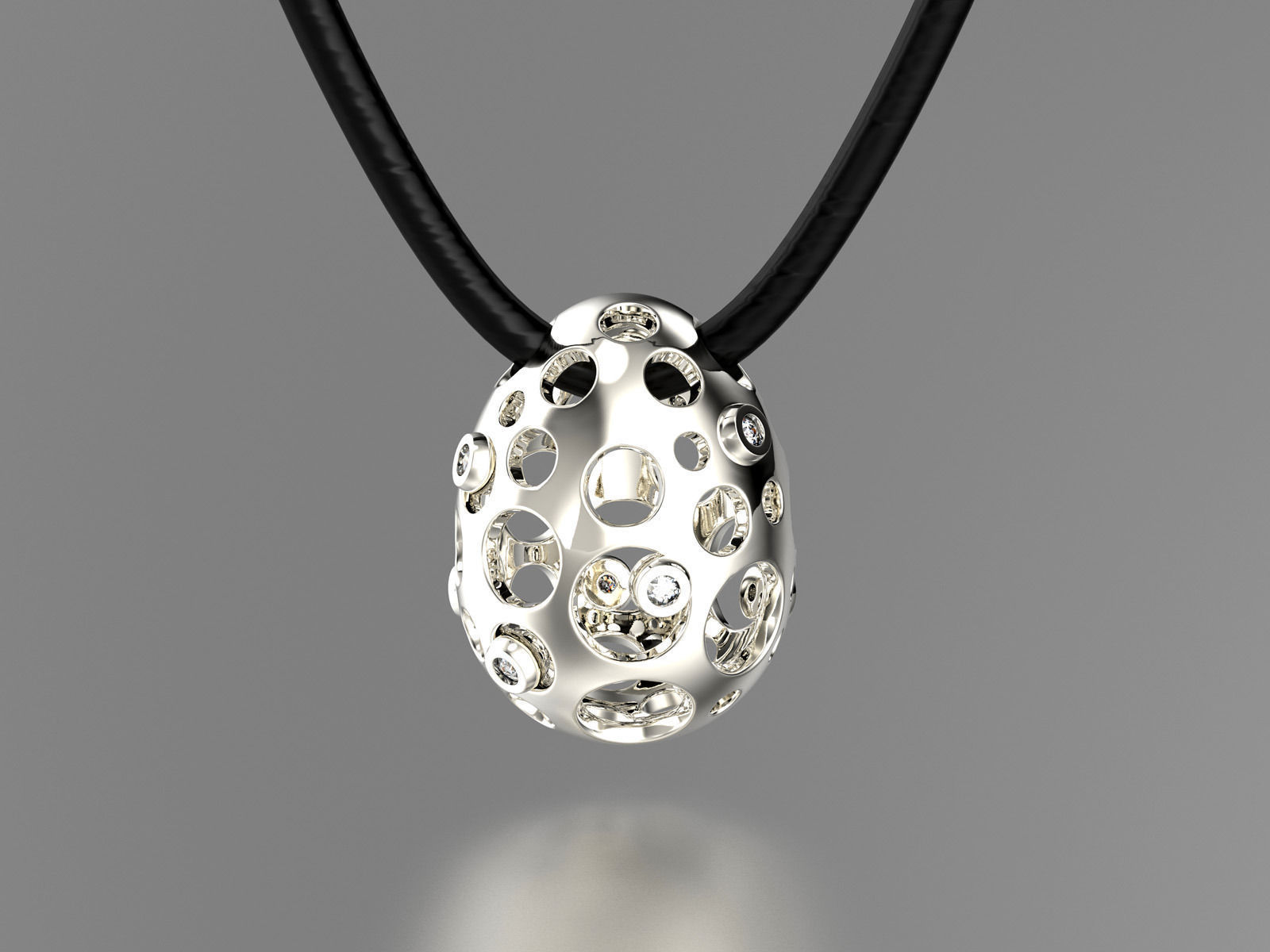 Easter eggs collection pedant set 2 with gems 0140 3D print model_1