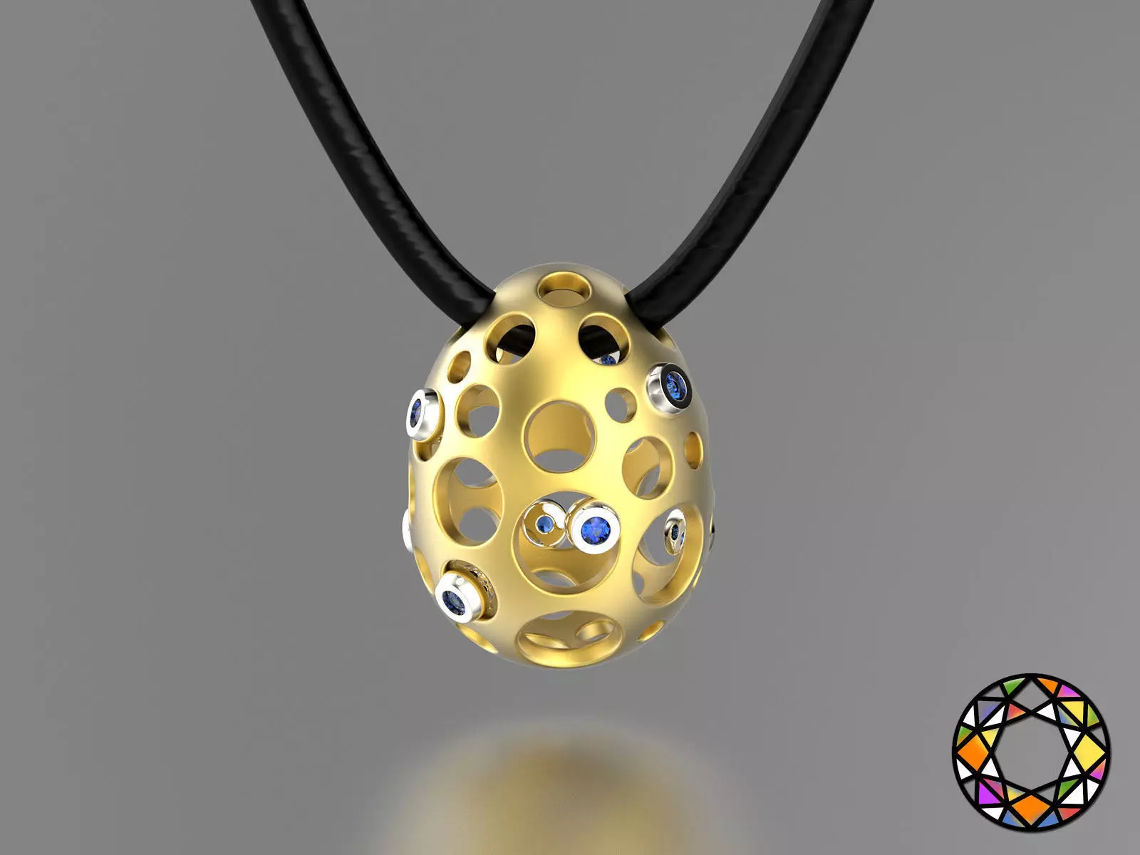 Easter eggs collection pedant set 2 with gems 0140 3D print model_0