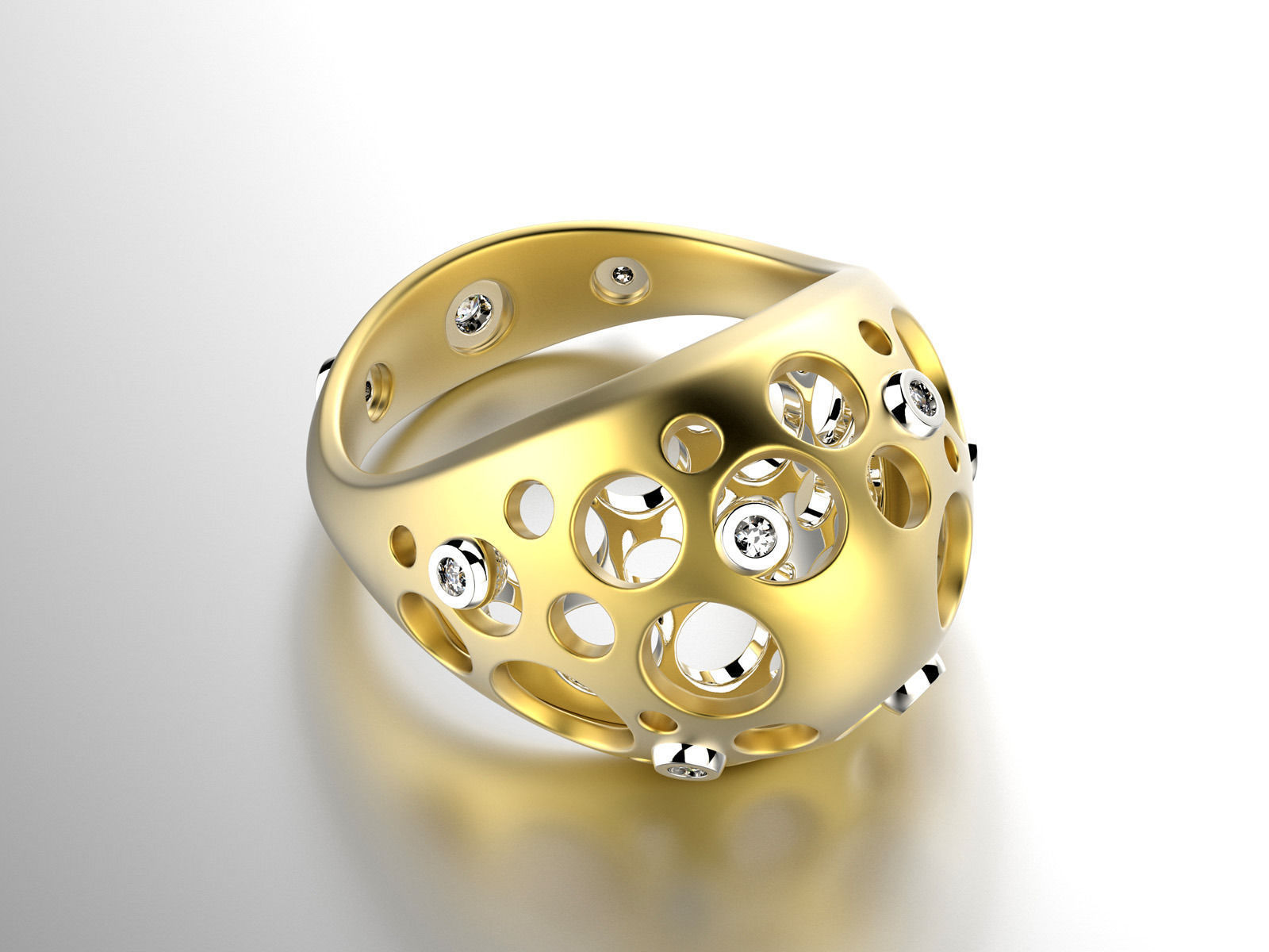 Easter eggs collection ring set 2-3 with gems 0140 3D print model_5