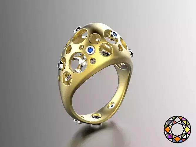 Easter eggs collection ring set 2-3 with gems 0140 3D print model
