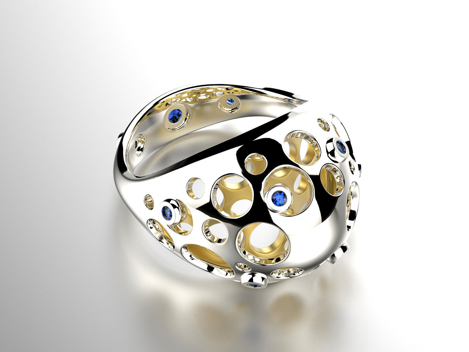 Easter eggs collection ring set 2-3 with gems 0140 3D print model_7