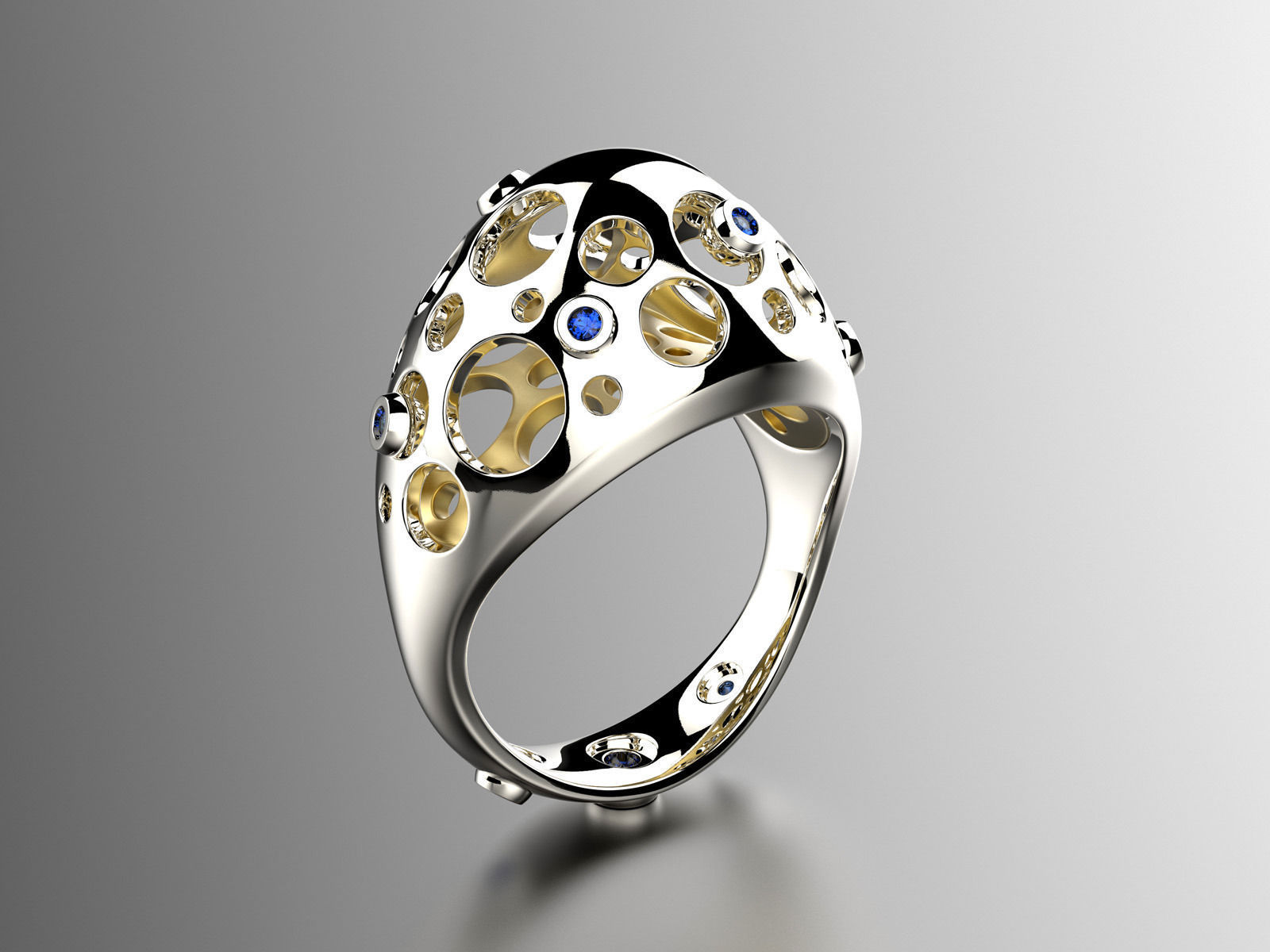 Easter eggs collection ring set 2-3 with gems 0140 3D print model_1