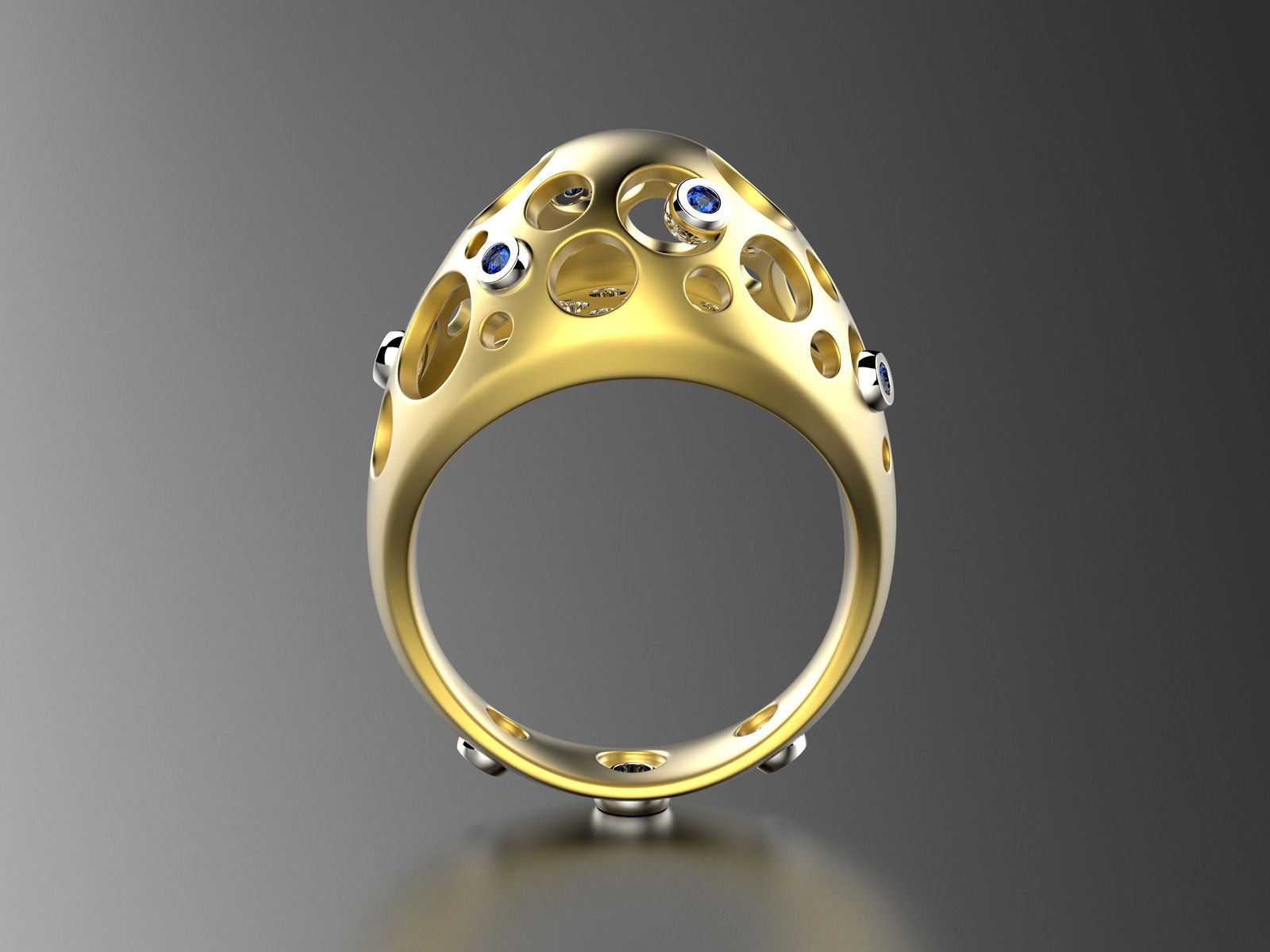 Easter eggs collection ring set 2-3 with gems 0140 3D print model_3