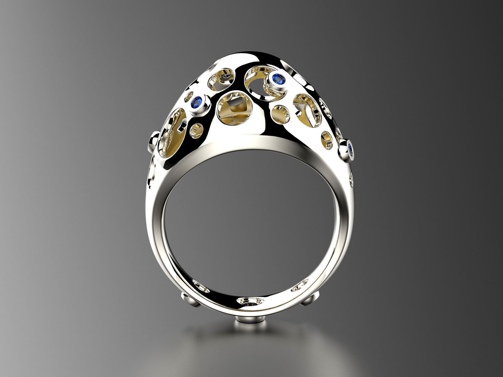 Easter eggs collection ring set 2-3 with gems 0140 3D print model_4