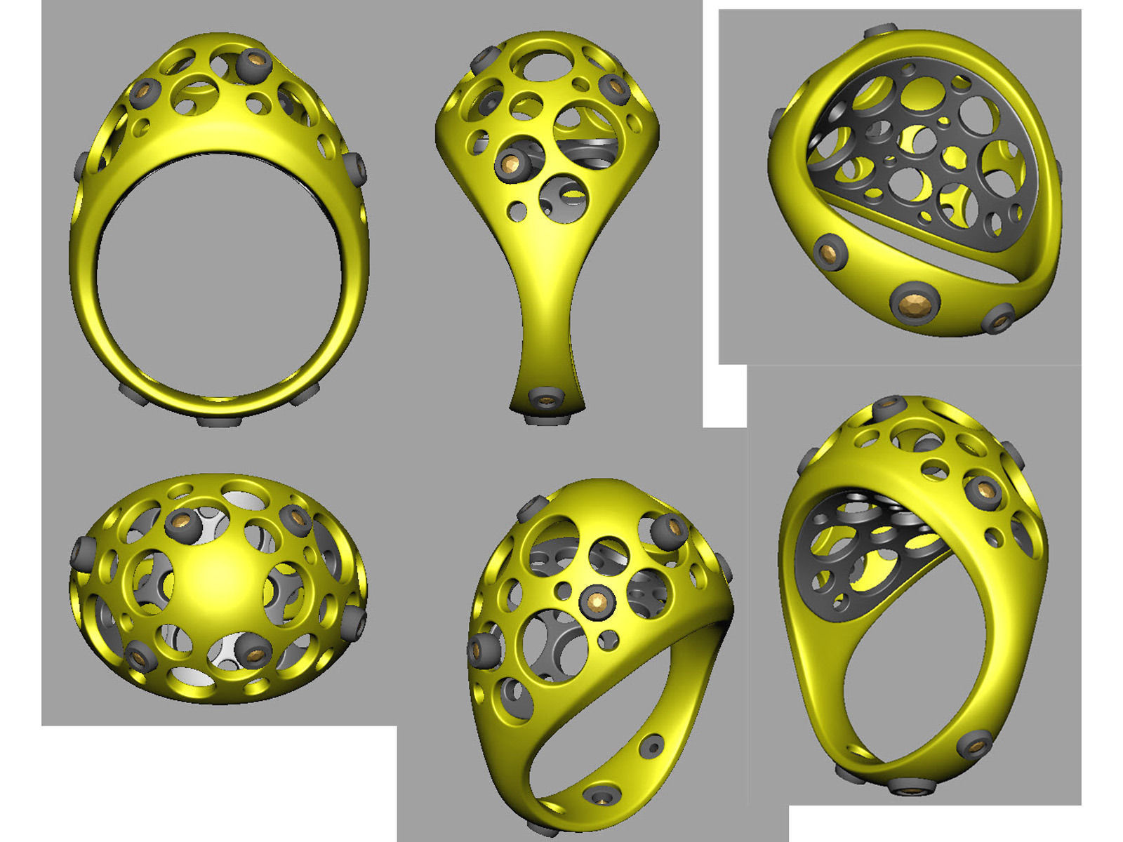 Easter eggs collection ring set 2-3 with gems 0140 3D print model_9