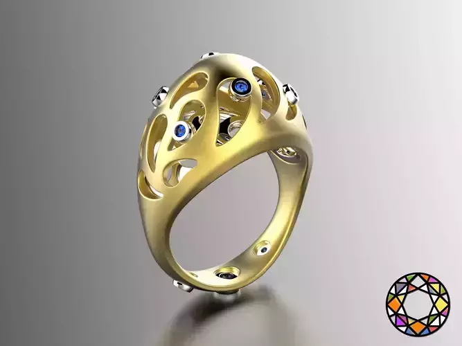 Easter eggs collection ring set 6-7 with gems 0140 3D print model