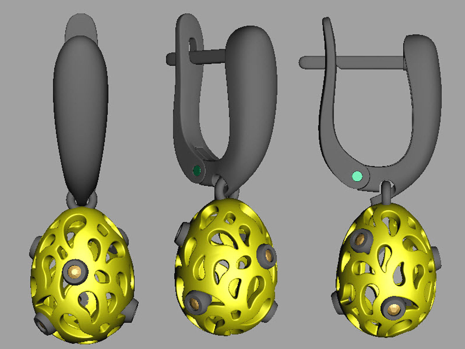 Easter eggs collection set 6 with gems 0140 3D print model_6