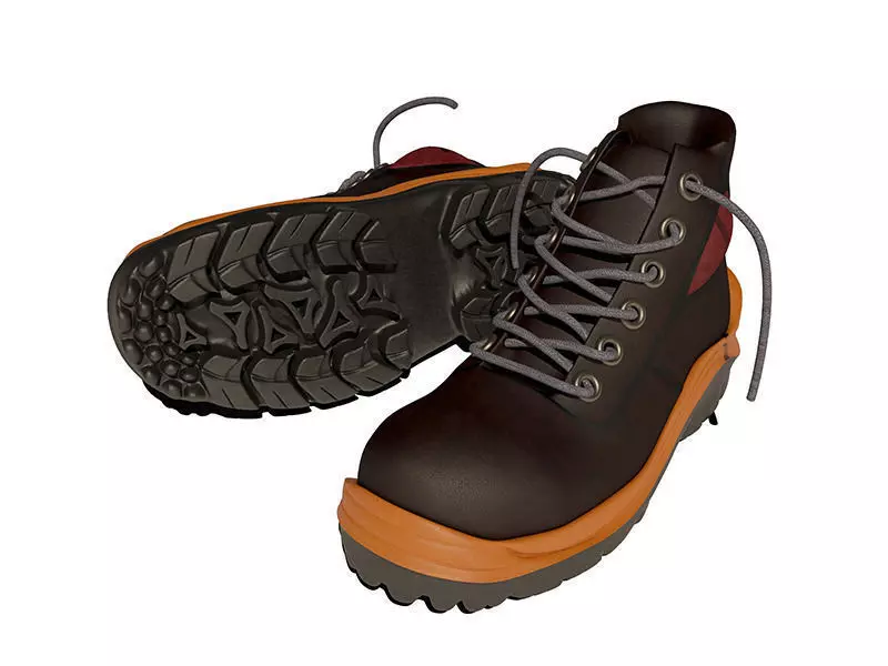 boots pair of work 3D model_0