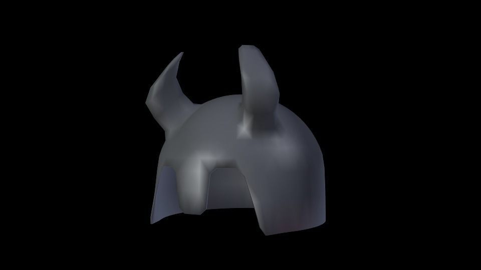 Helmet skull with horns 3D model_0