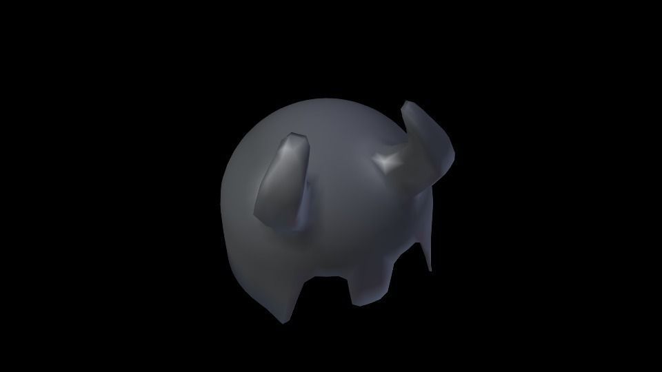 Helmet skull with horns 3D model_1
