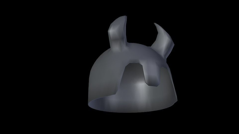 Helmet skull with horns 3D model_3