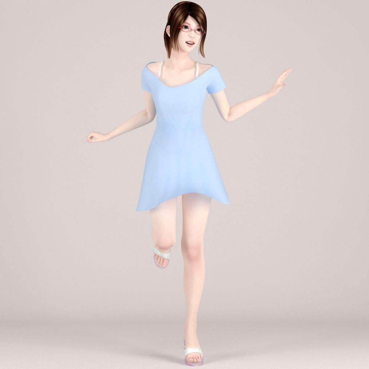 Natsumi dress pose 07 3D model_5