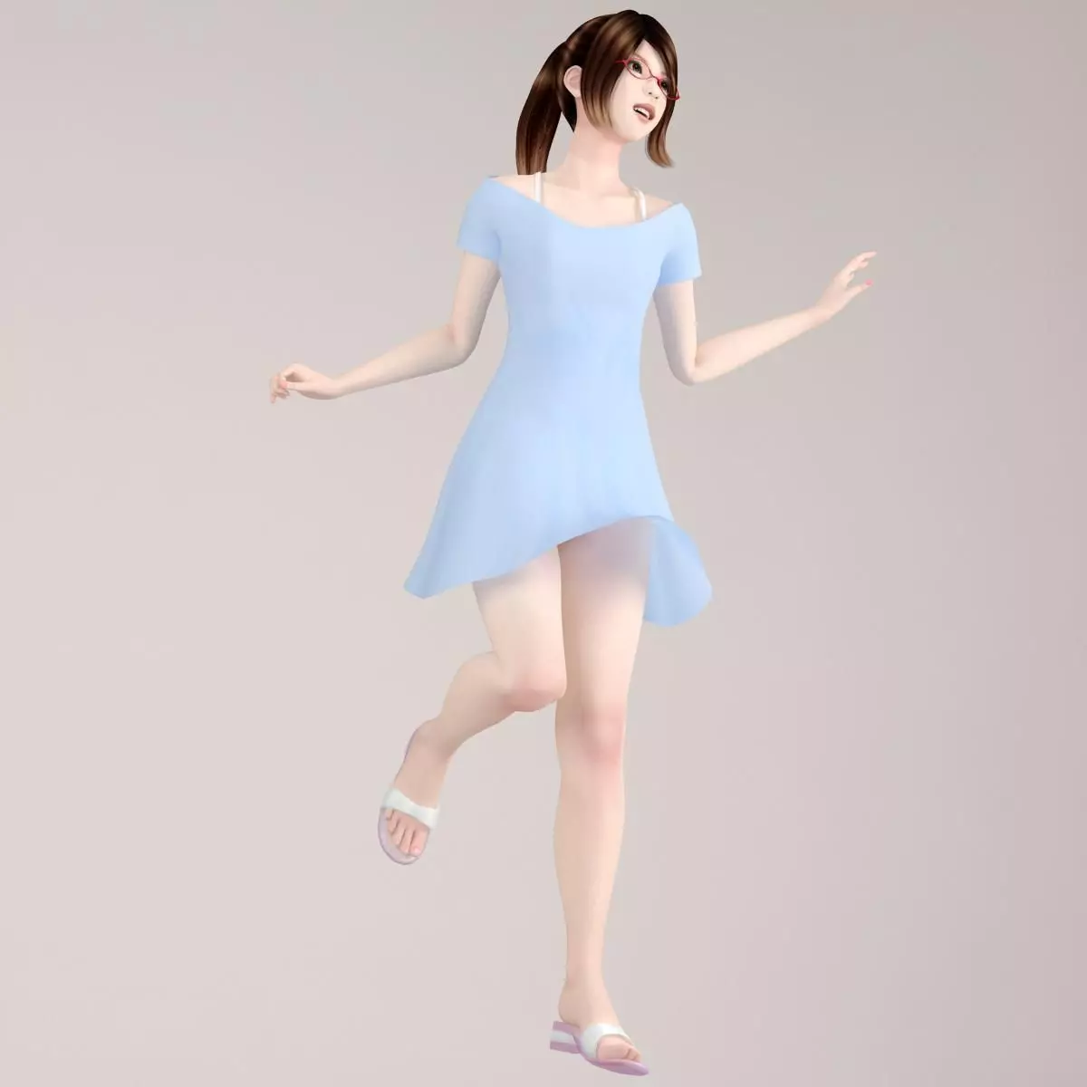 Natsumi dress pose 07 3D model_0