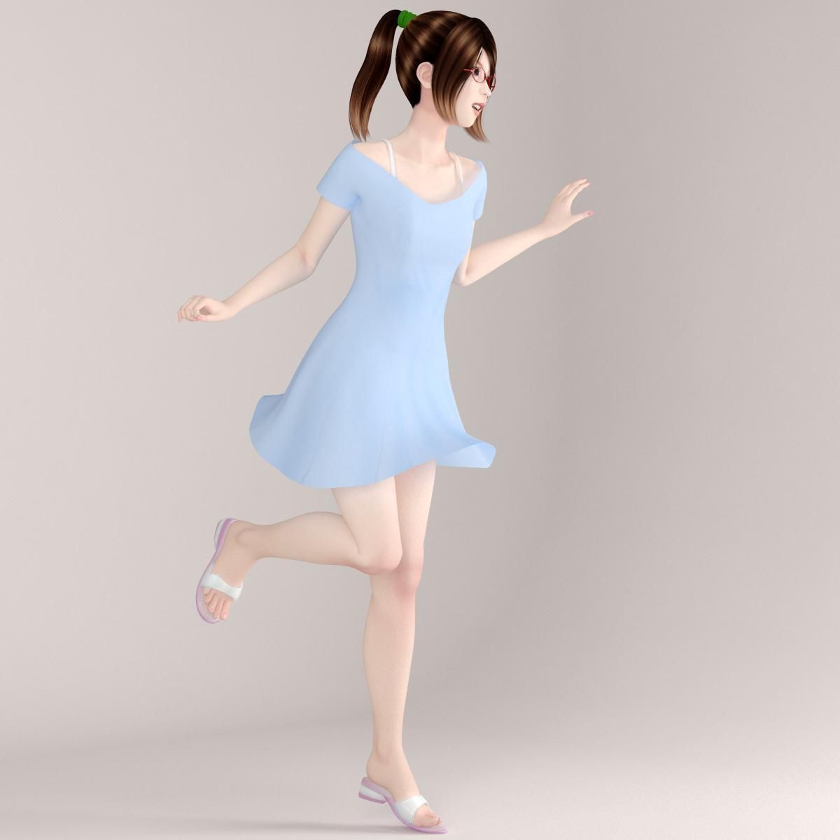 Natsumi dress pose 07 3D model_8