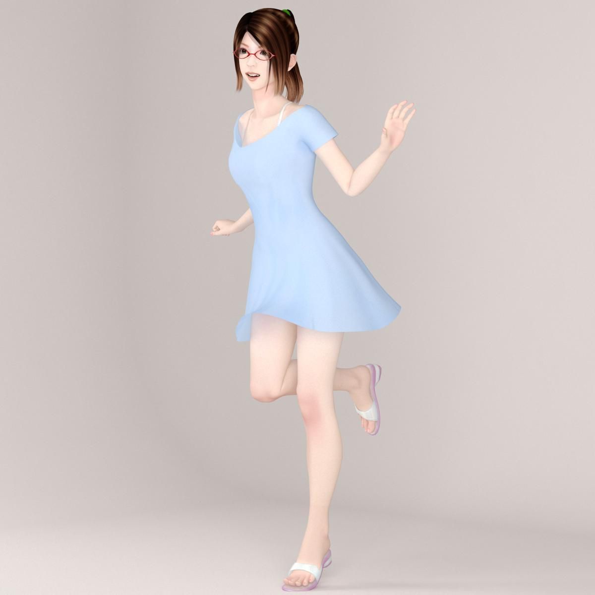 Natsumi dress pose 07 3D model_2