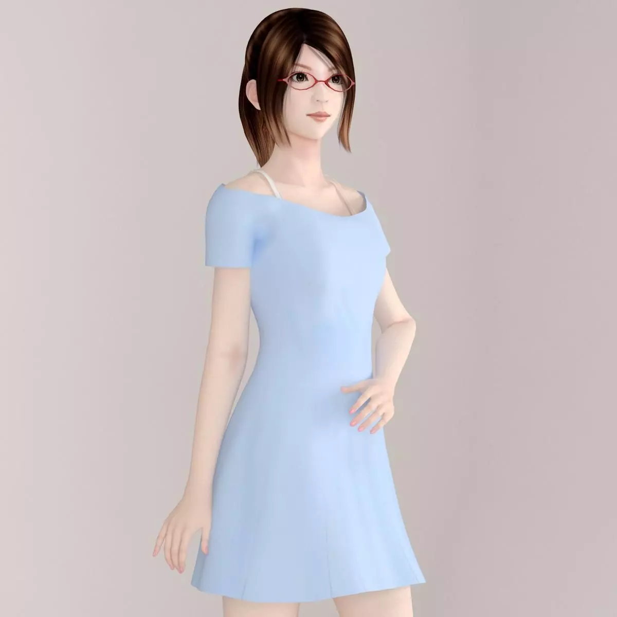 Natsumi dress pose 08 3D model_0