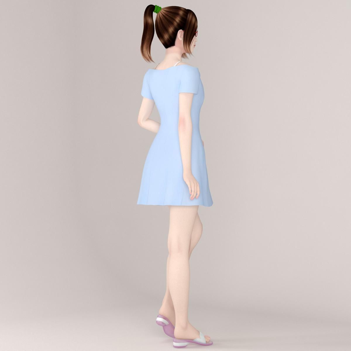 Natsumi dress pose 08 3D model_8