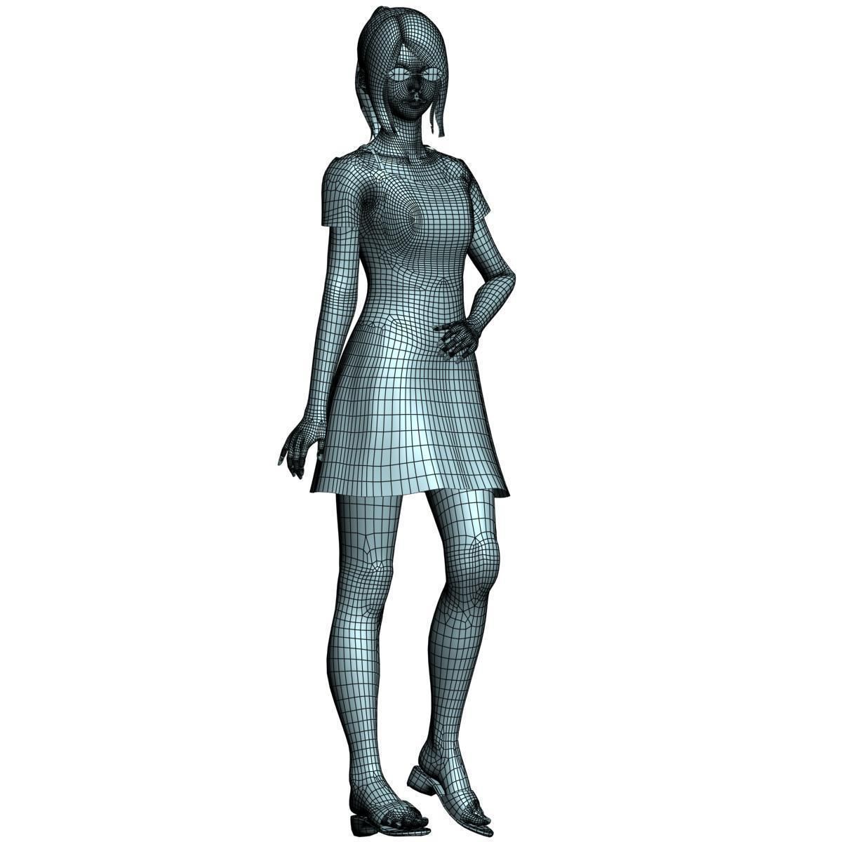 Natsumi dress pose 08 3D model_12