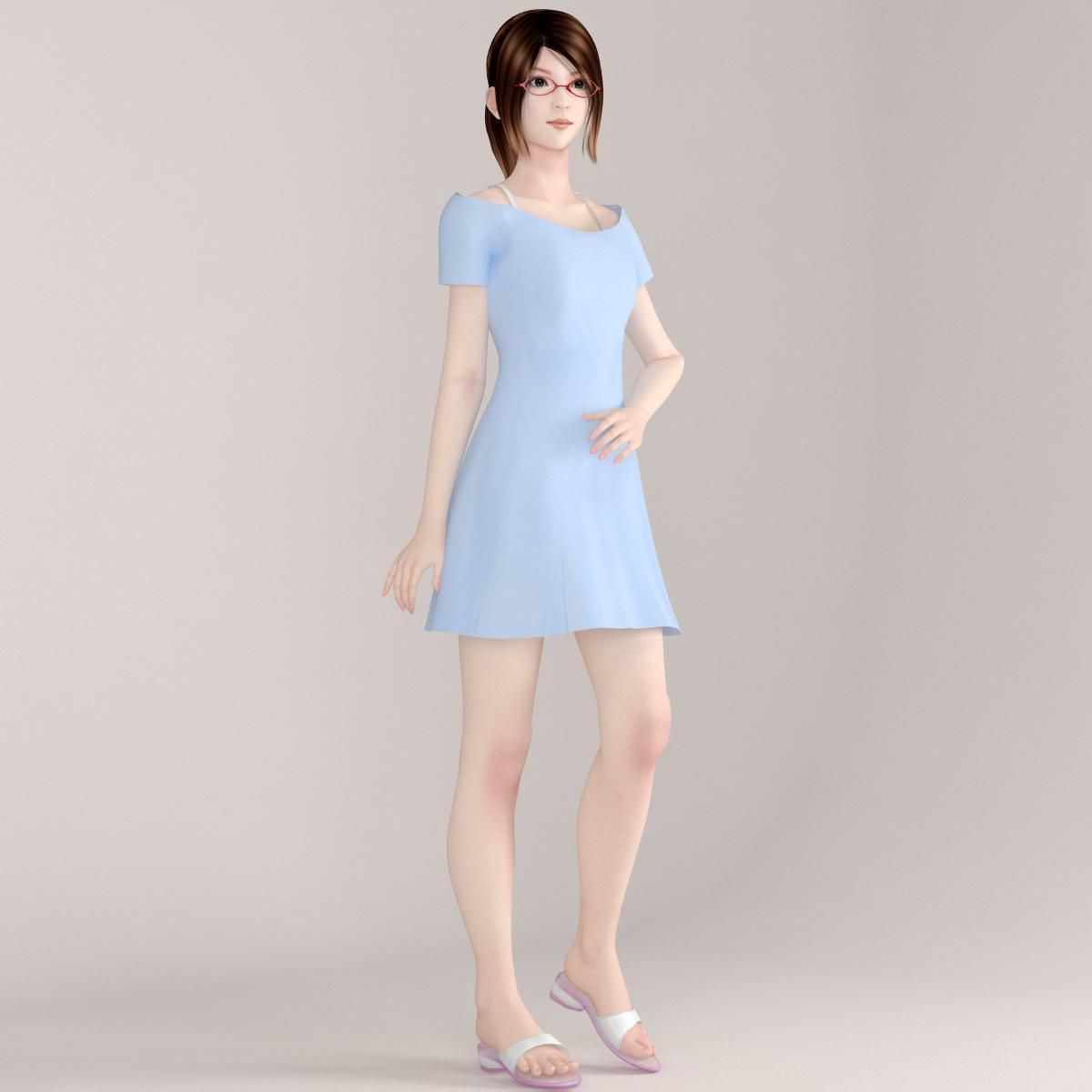 Natsumi dress pose 08 3D model_5