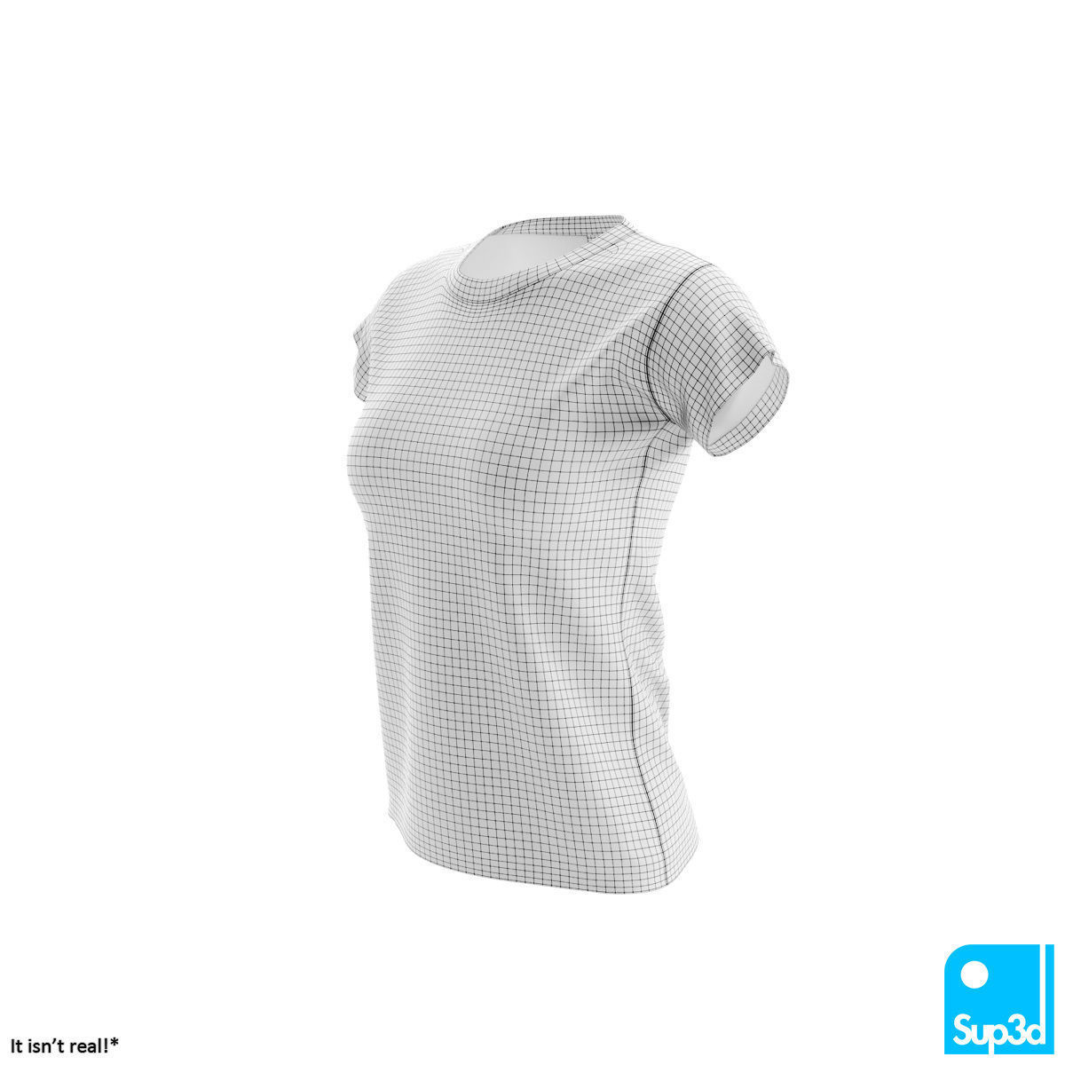 Women T-Shirt 3D model_8