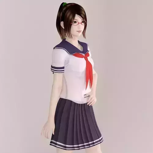 Natsumi schoolgirl pose 08