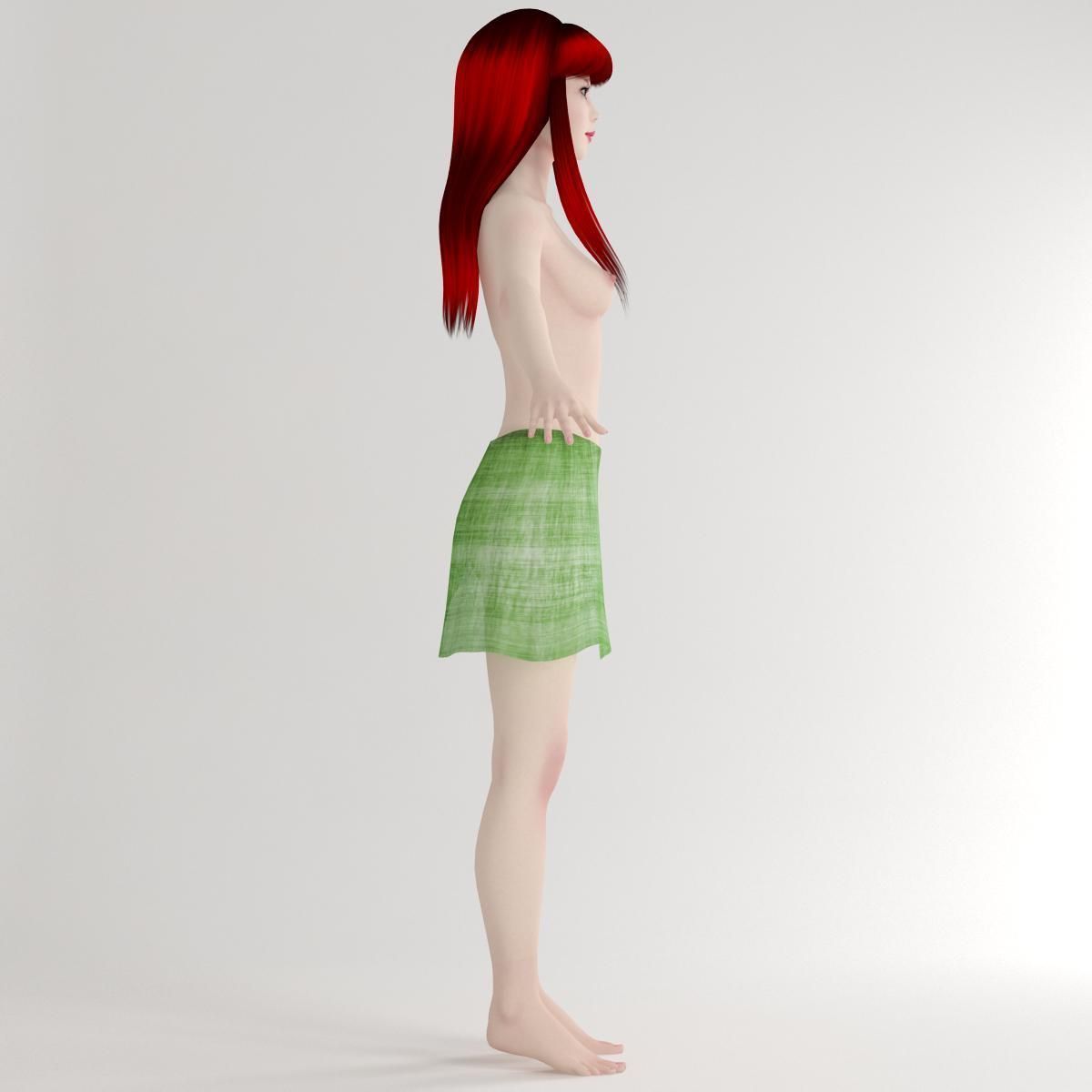  T pose nonrigged model of little mermaid and human form 3D model_14