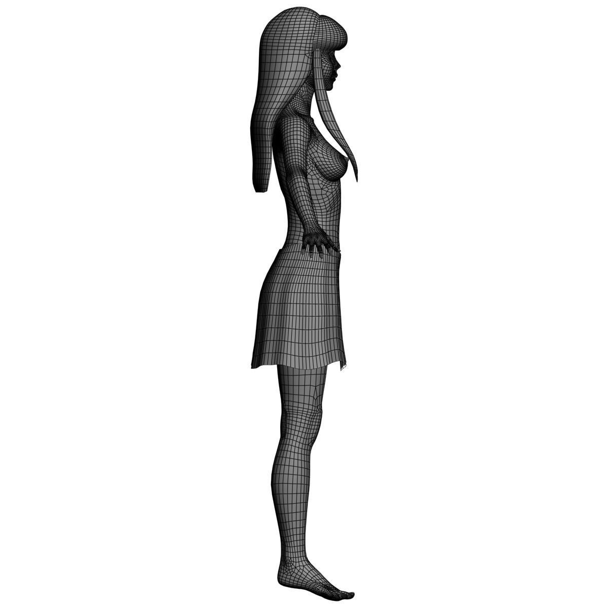  T pose nonrigged model of little mermaid and human form 3D model_19