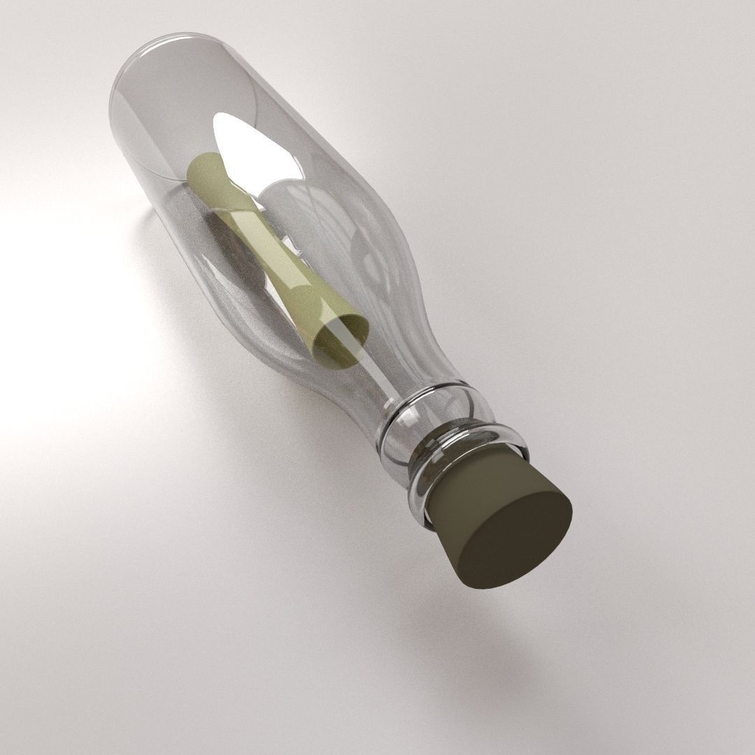 Letter In Bottle 3D model_1