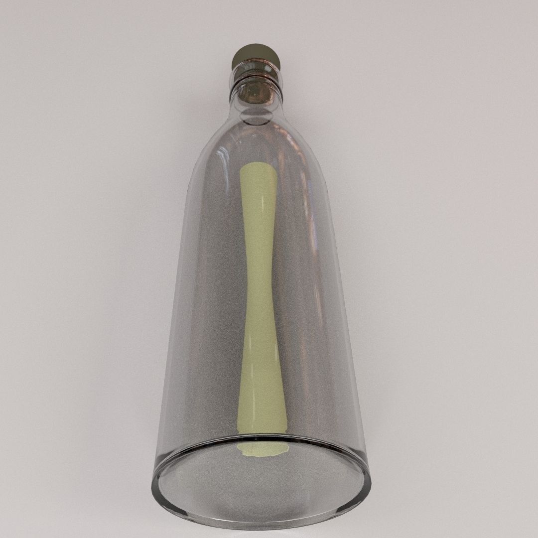 Letter In Bottle 3D model_2