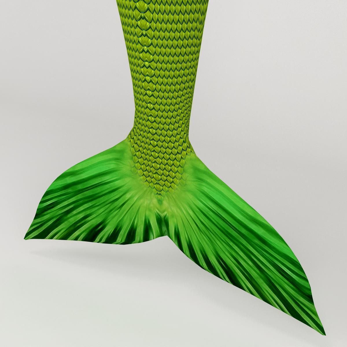 T pose rigged model of little mermaid and human form 3D model_10