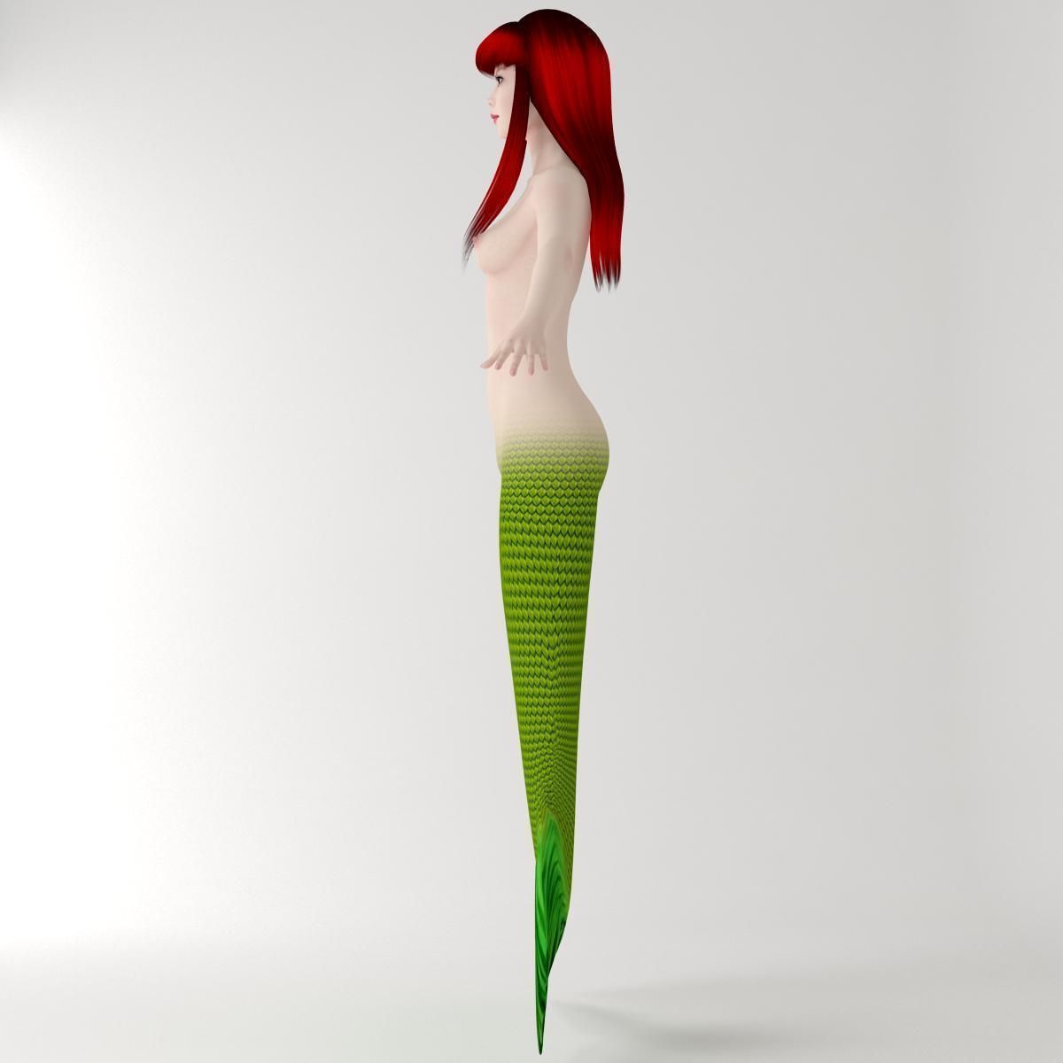 T pose rigged model of little mermaid and human form 3D model_7