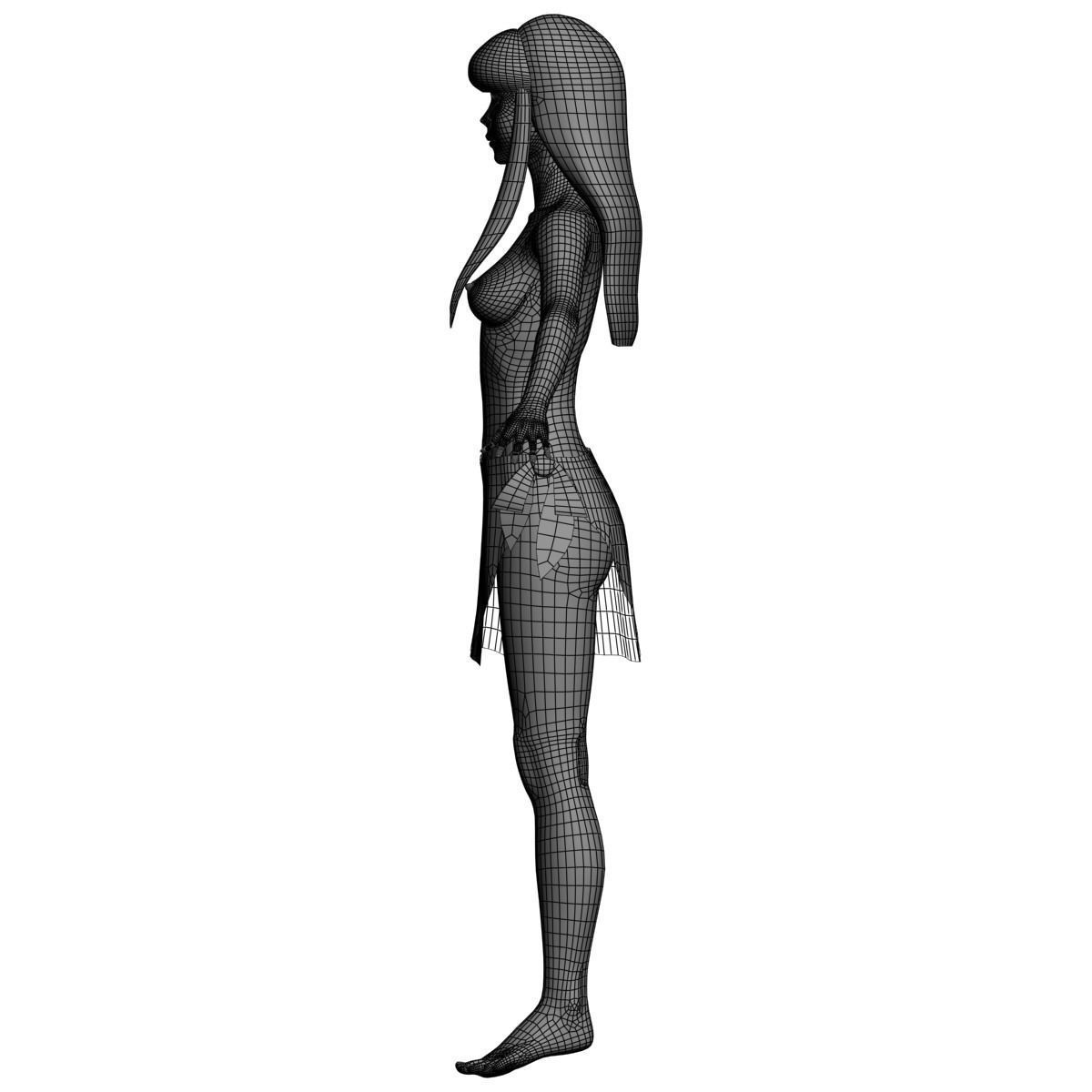 T pose rigged model of little mermaid and human form 3D model_24