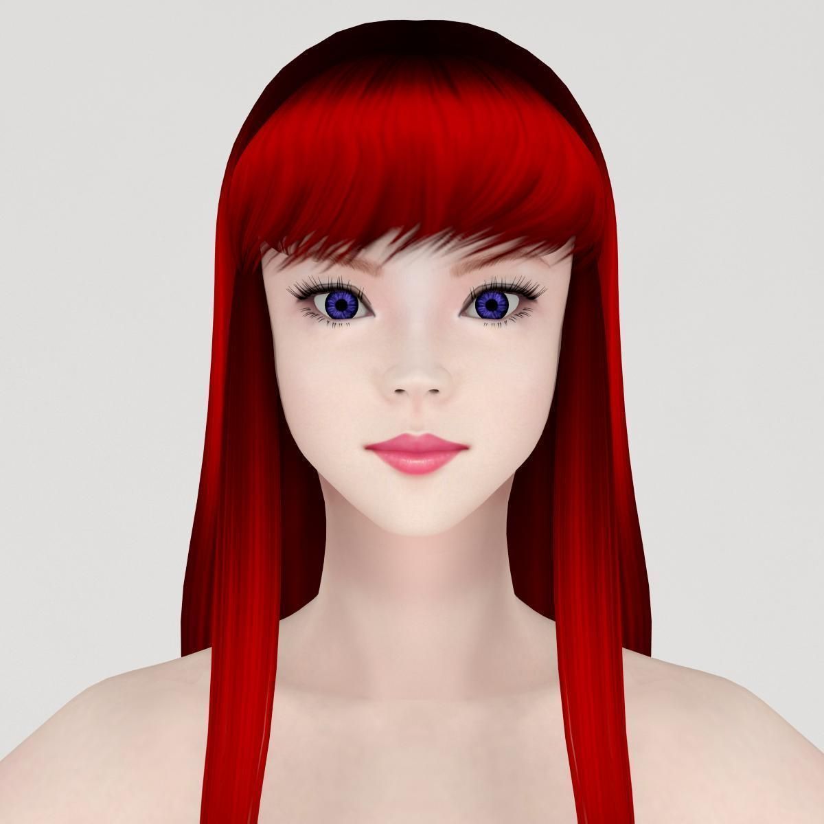 T pose rigged model of little mermaid and human form 3D model_3