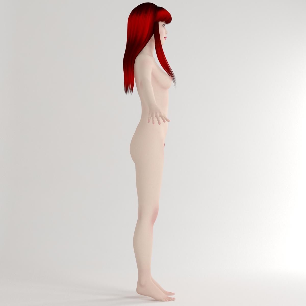 T pose rigged model of little mermaid and human form 3D model_17
