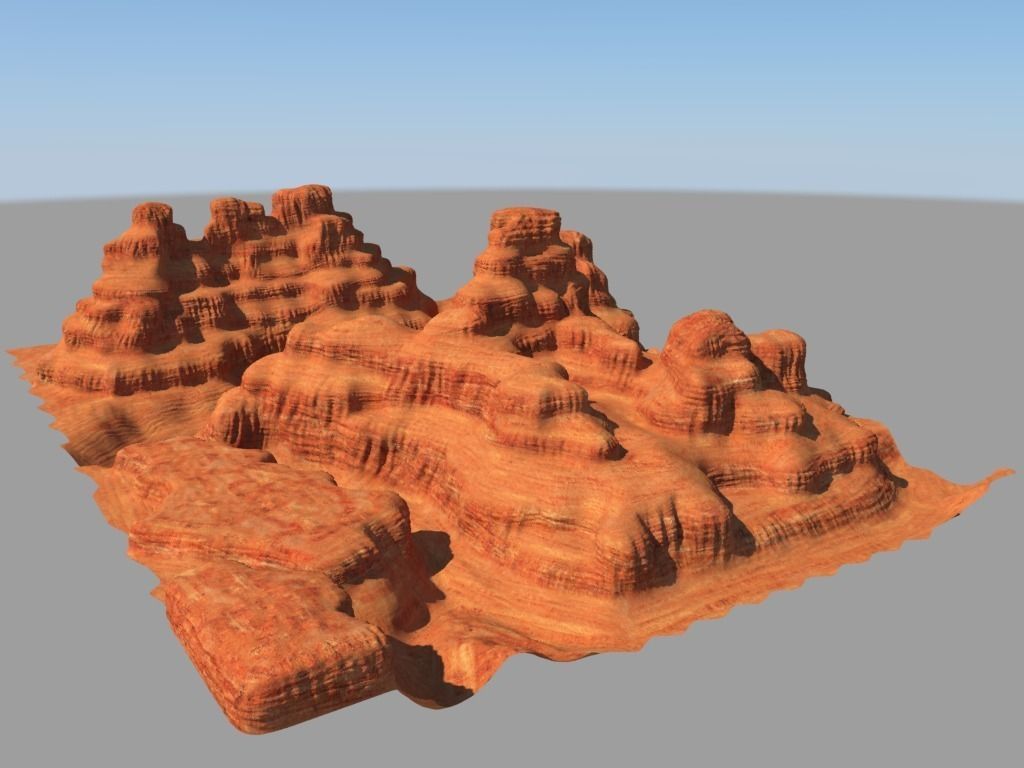 Canyon landscape with cloudy sky 3D model_5