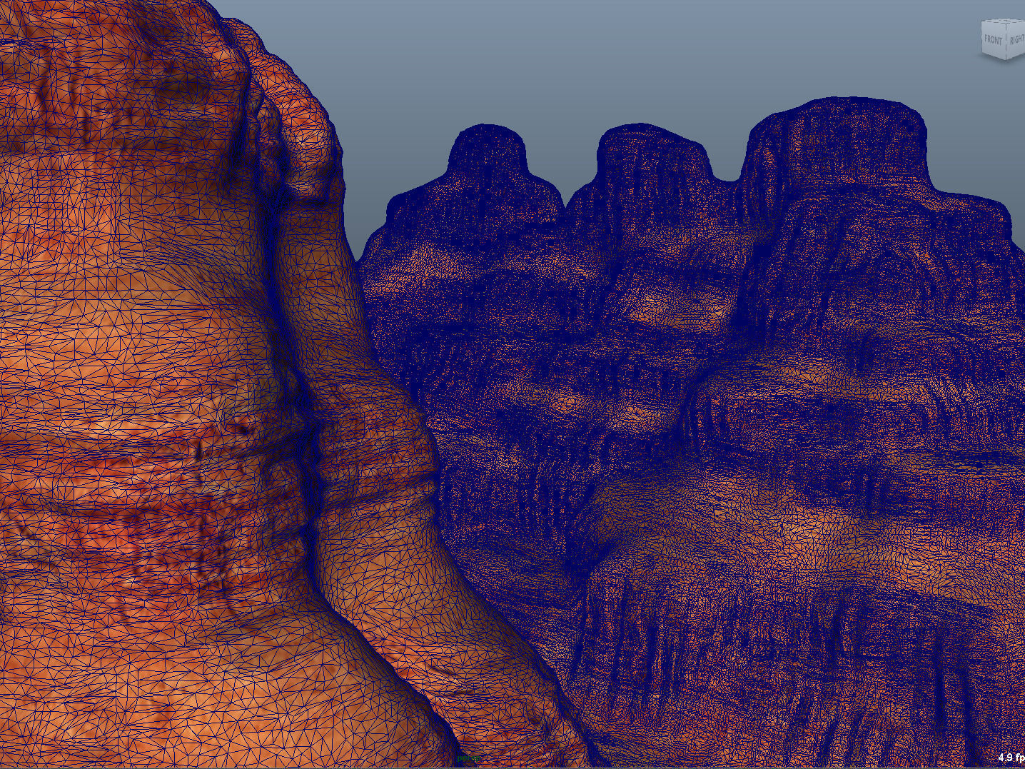 Canyon landscape with cloudy sky 3D model_24