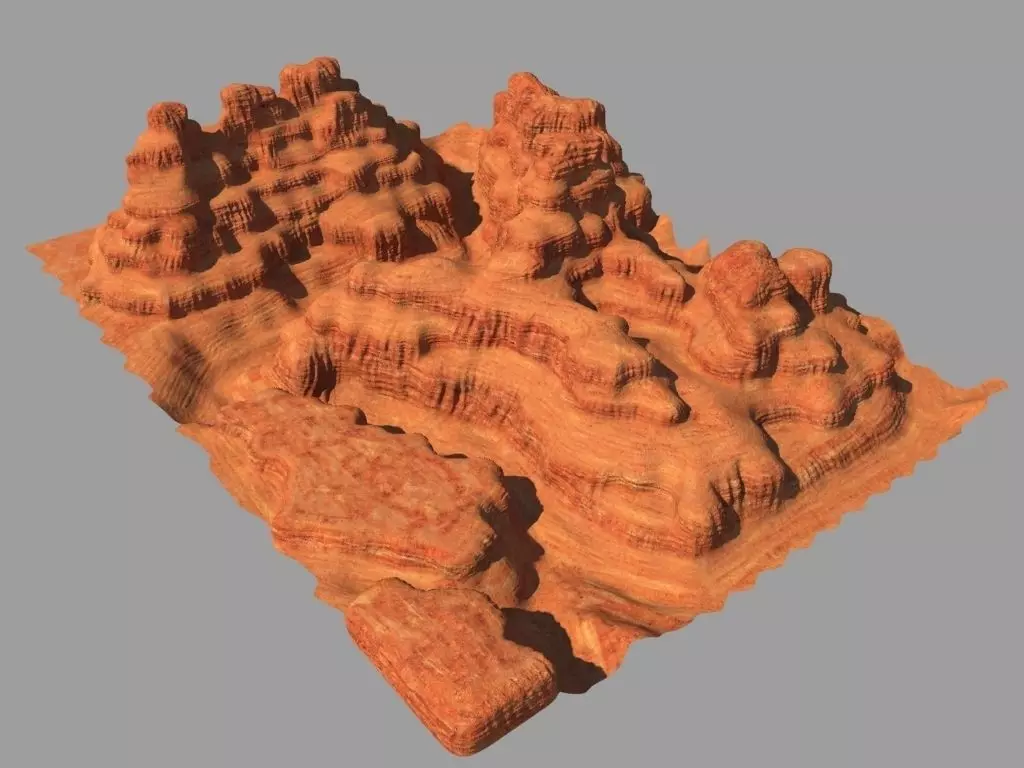 Canyon landscape with cloudy sky 3D model_4