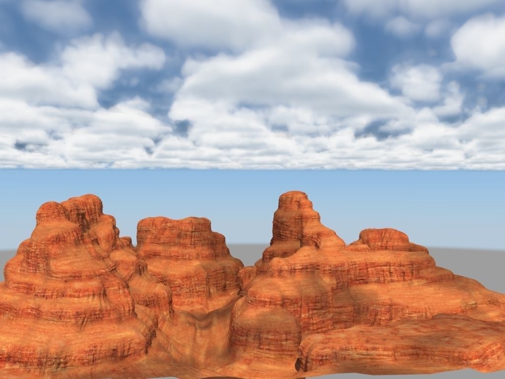 Canyon landscape with cloudy sky 3D model_20