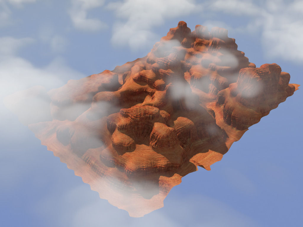 Canyon landscape with cloudy sky 3D model_23