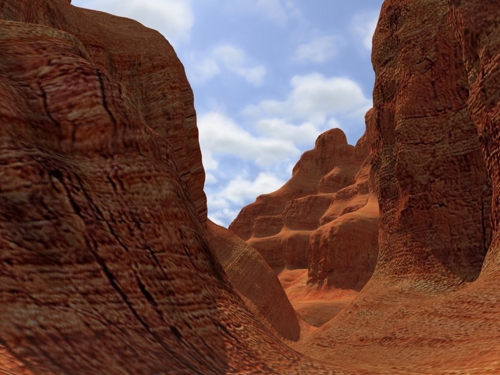 Canyon landscape with cloudy sky 3D model_21