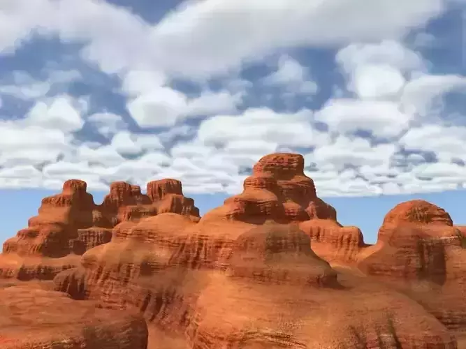 Canyon landscape with cloudy sky 3D model